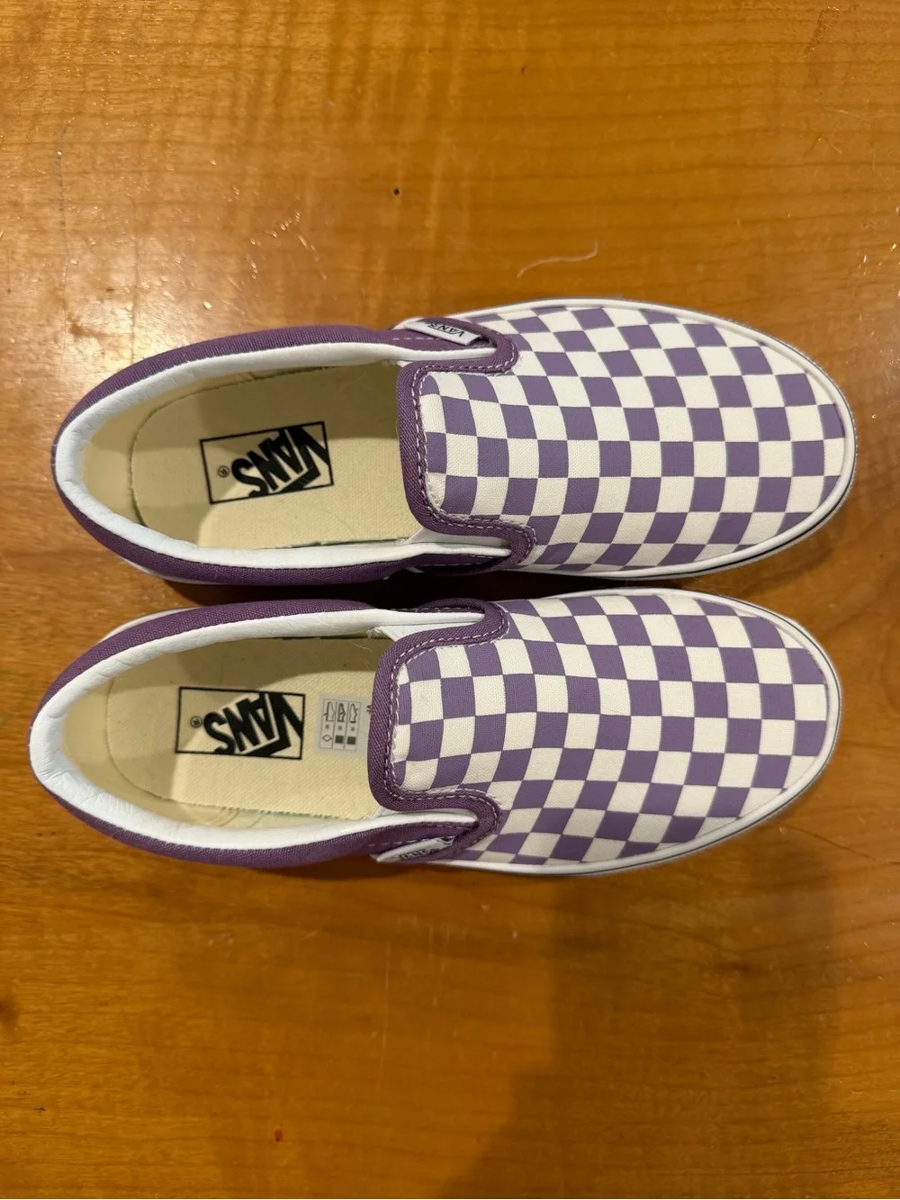 Vans Kids Slip-On Checkerboard Sneakers - Purple & White